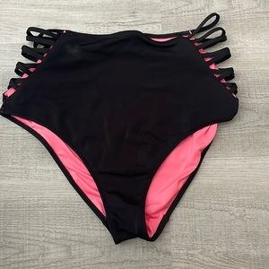 black high waisted bikini bottoms